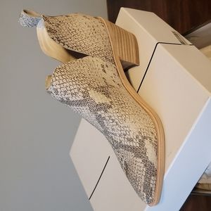 Dolce Vita White/Black Snake Leather Booties